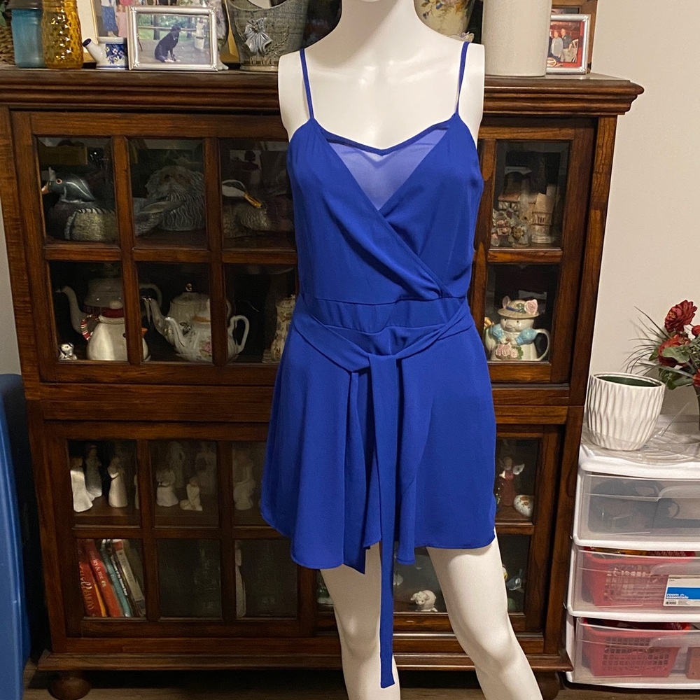Express Royal Blue Wrap Dress
